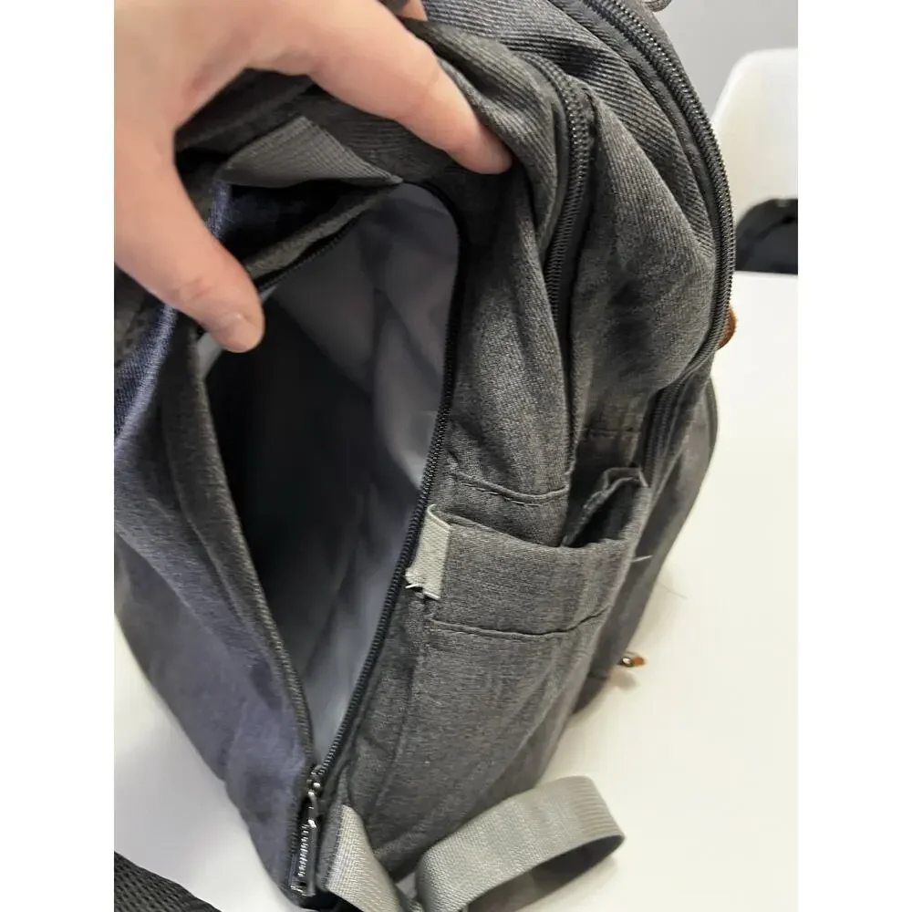 BabbleRoo Diaper Bag Backpack - Dark Gray Waterproof Travel Baby